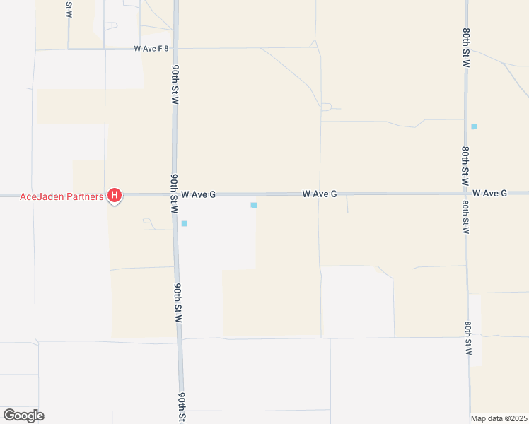 map of restaurants, bars, coffee shops, grocery stores, and more near 8700 West Avenue G in Lancaster