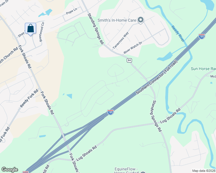 map of restaurants, bars, coffee shops, grocery stores, and more near Southern Connector in Greenville