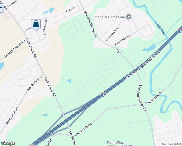 map of restaurants, bars, coffee shops, grocery stores, and more near Southern Connector in Greenville