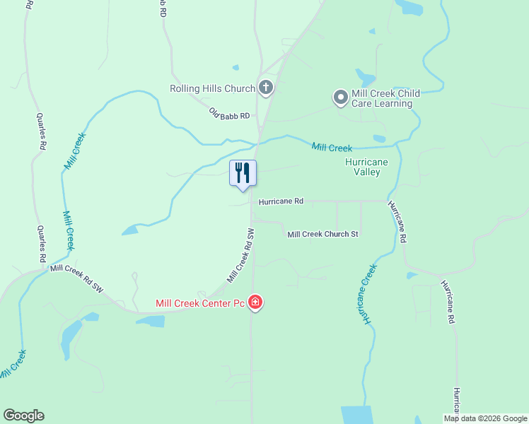 map of restaurants, bars, coffee shops, grocery stores, and more near 3956 Hurricane Road in Rocky Face