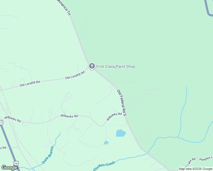 map of restaurants, bars, coffee shops, grocery stores, and more near 2827 Old Federal Road South in Chatsworth