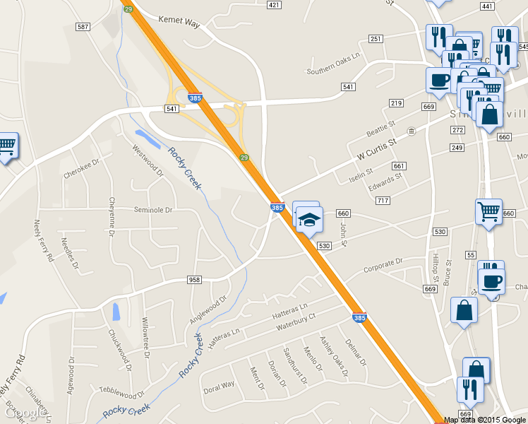 map of restaurants, bars, coffee shops, grocery stores, and more near 10 Capewood Road in Simpsonville