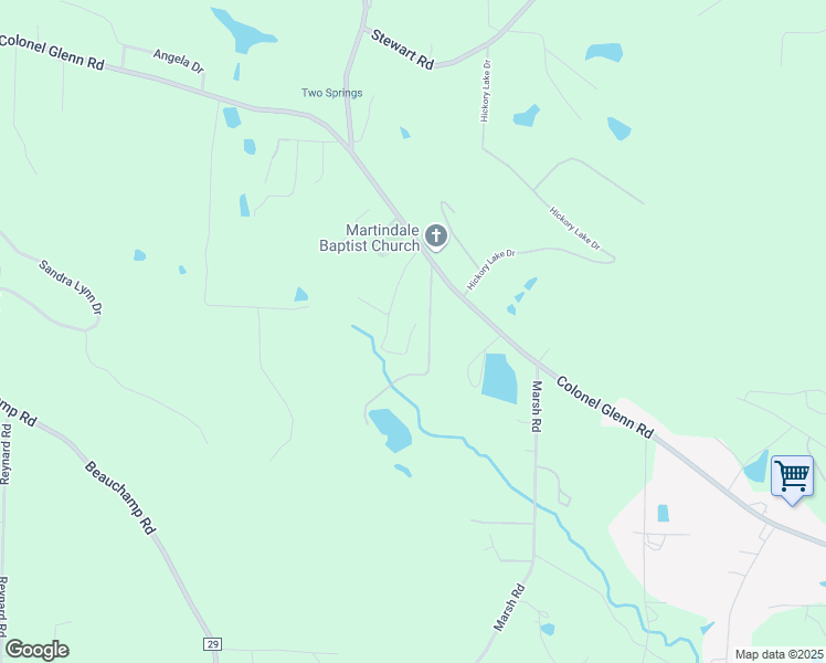 map of restaurants, bars, coffee shops, grocery stores, and more near 2700 Shelly Drive in Little Rock