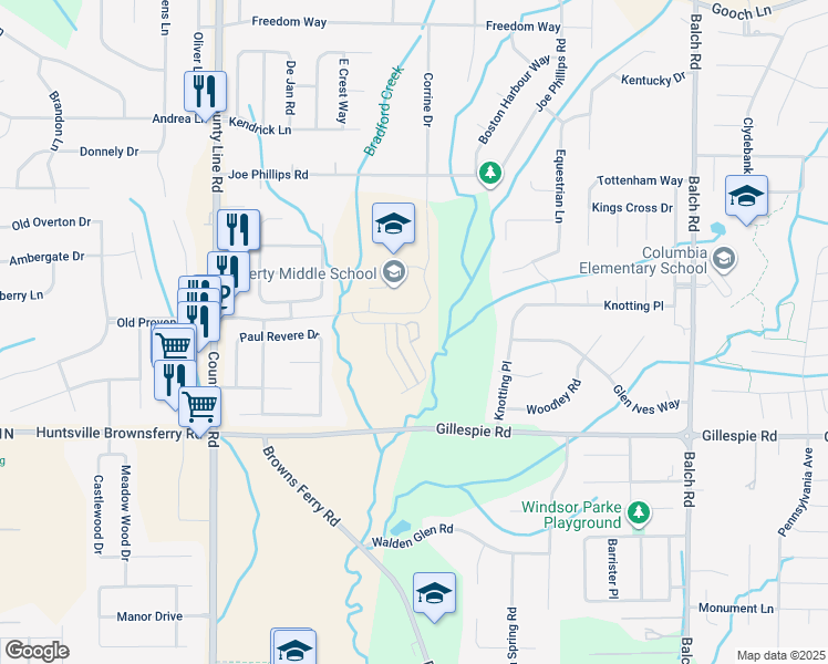 map of restaurants, bars, coffee shops, grocery stores, and more near 103 Grove Park Lane in Madison