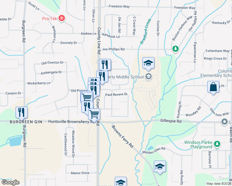 map of restaurants, bars, coffee shops, grocery stores, and more near 137 Paul Revere Drive in Madison