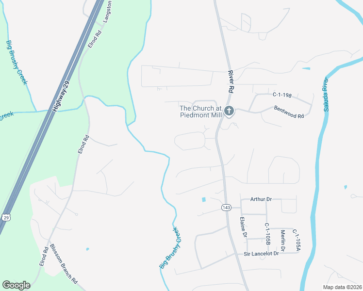 map of restaurants, bars, coffee shops, grocery stores, and more near 115 Robin Ridge Circle in Piedmont