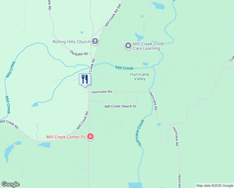 map of restaurants, bars, coffee shops, grocery stores, and more near 3915 Hurricane Road in Rocky Face