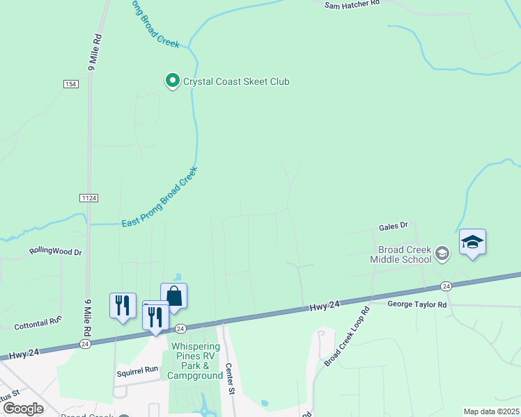 map of restaurants, bars, coffee shops, grocery stores, and more near 202 Jones Ridge Lane in Newport