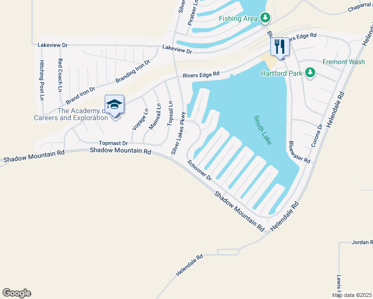 map of restaurants, bars, coffee shops, grocery stores, and more near 14355 Schooner Drive in Helendale