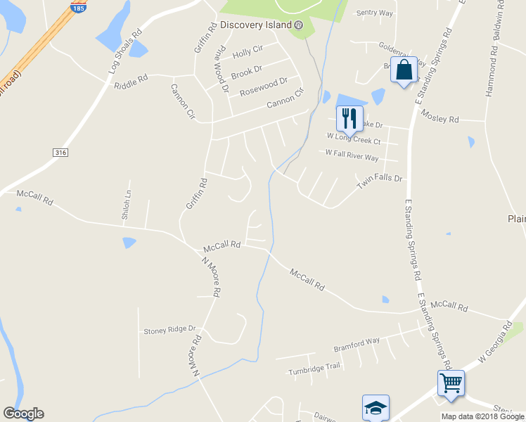 map of restaurants, bars, coffee shops, grocery stores, and more near 210 Cassidy Court in Simpsonville