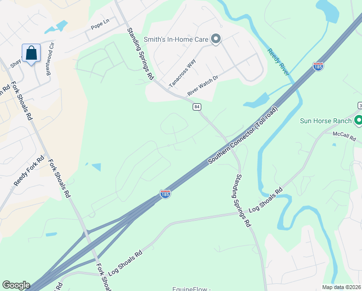 map of restaurants, bars, coffee shops, grocery stores, and more near Southern Connector in Greenville