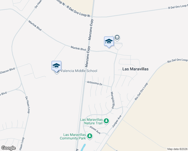 map of restaurants, bars, coffee shops, grocery stores, and more near 12 Apache Plume Road in Los Lunas