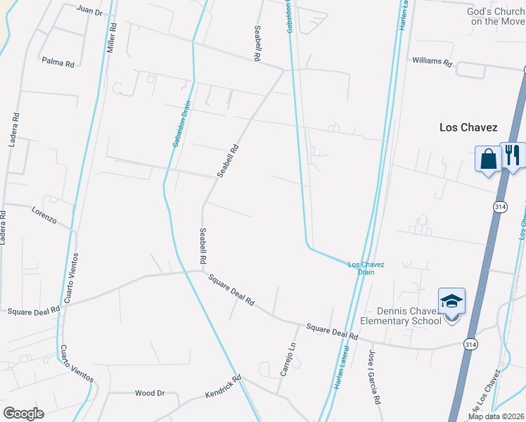 map of restaurants, bars, coffee shops, grocery stores, and more near in Los Chavez