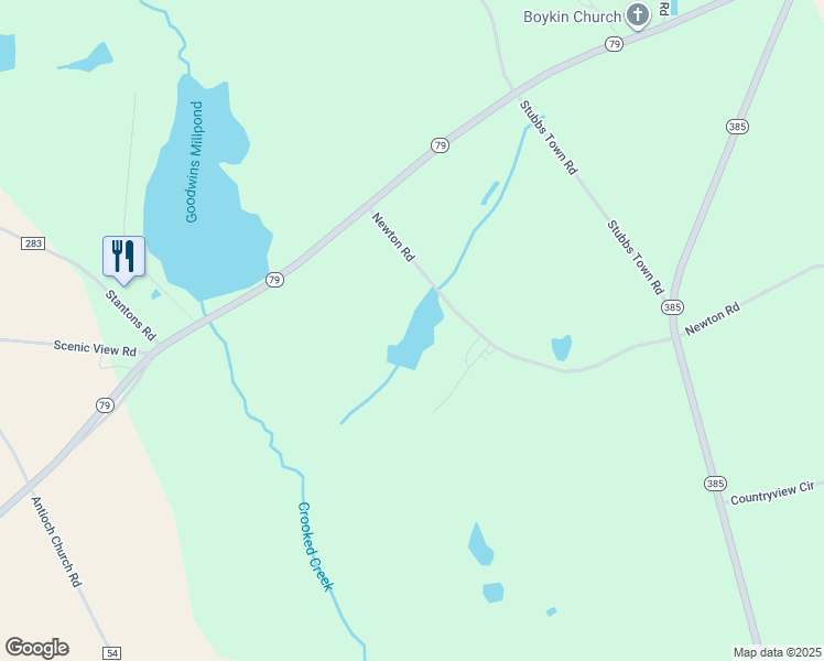 map of restaurants, bars, coffee shops, grocery stores, and more near 2895 Newton Road in McColl