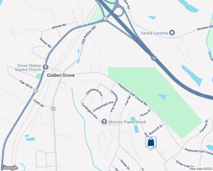 map of restaurants, bars, coffee shops, grocery stores, and more near 22 Charterhouse Avenue in Piedmont