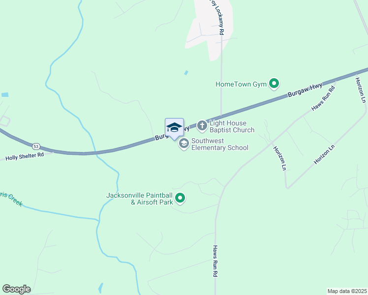 map of restaurants, bars, coffee shops, grocery stores, and more near 2601 Burgaw Highway in Jacksonville