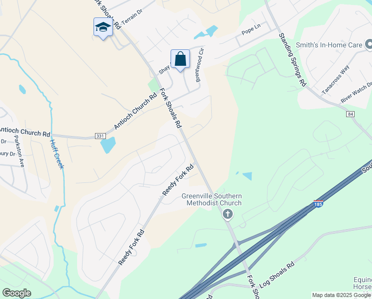 map of restaurants, bars, coffee shops, grocery stores, and more near S-23-50 in Greenville