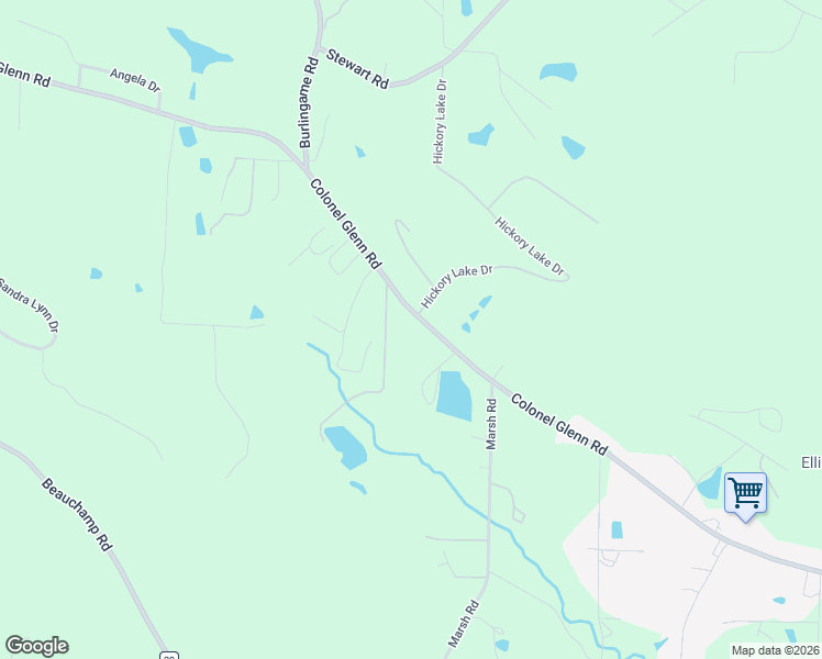 map of restaurants, bars, coffee shops, grocery stores, and more near 18621 Colonel Glenn Road in Little Rock