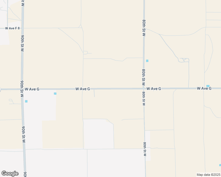map of restaurants, bars, coffee shops, grocery stores, and more near 8217 West Avenue G in Lancaster