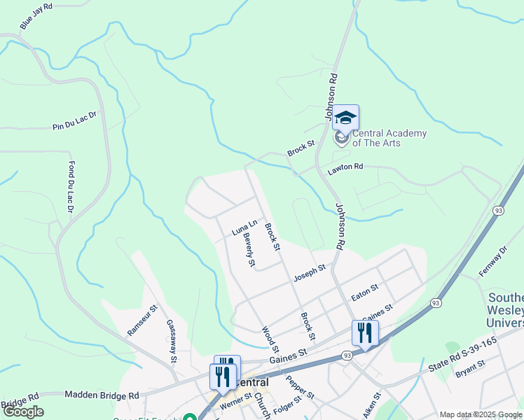 map of restaurants, bars, coffee shops, grocery stores, and more near 656 Brock Street in Central