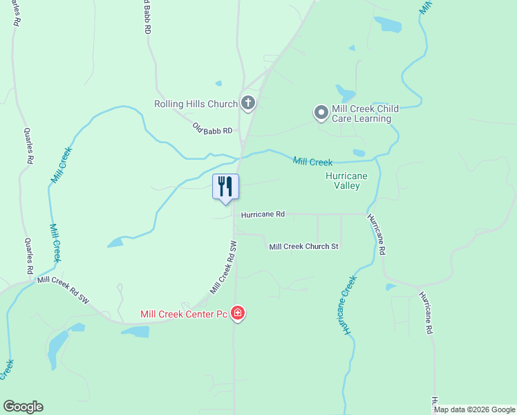 map of restaurants, bars, coffee shops, grocery stores, and more near 3956 Hurricane Road in Rocky Face