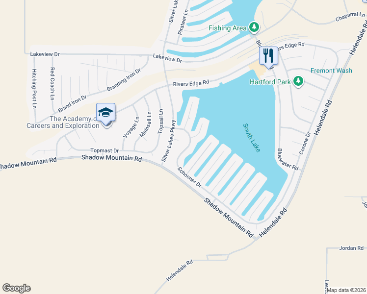 map of restaurants, bars, coffee shops, grocery stores, and more near 14335 Schooner Drive in Helendale