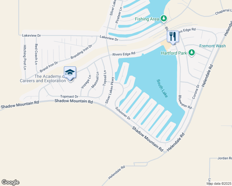 map of restaurants, bars, coffee shops, grocery stores, and more near 14305 Jib Court in Helendale