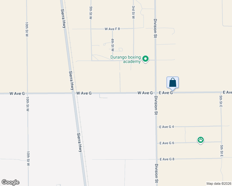 map of restaurants, bars, coffee shops, grocery stores, and more near 341 West Avenue G in Lancaster