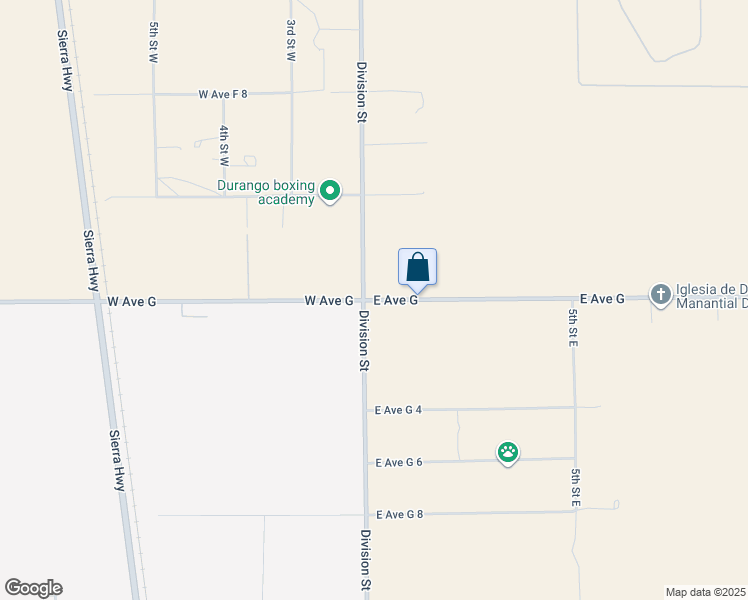 map of restaurants, bars, coffee shops, grocery stores, and more near 26 East Avenue G in Lancaster