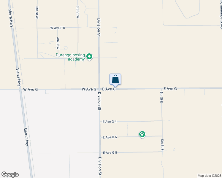 map of restaurants, bars, coffee shops, grocery stores, and more near 92 East Avenue G in Lancaster