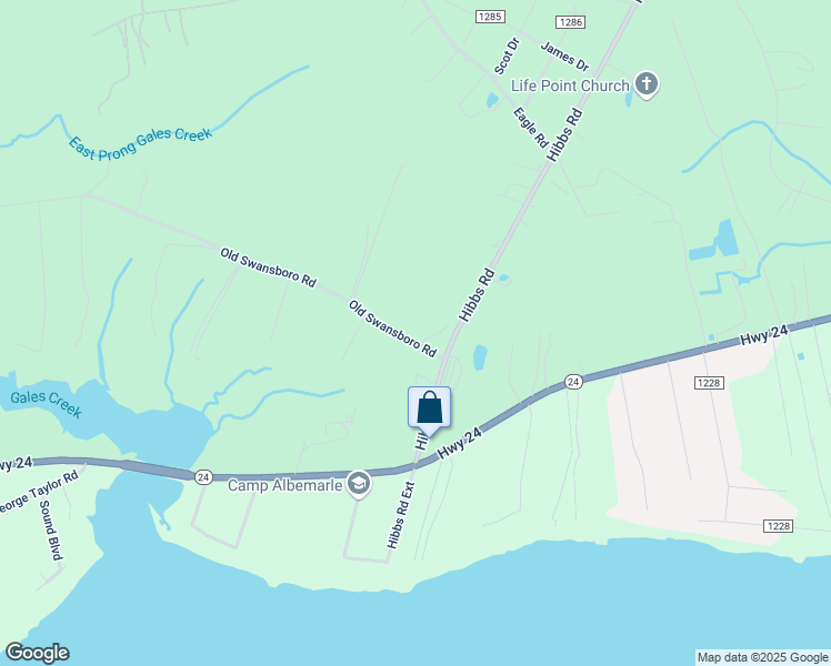 map of restaurants, bars, coffee shops, grocery stores, and more near 136 Old Swansboro Road in Newport