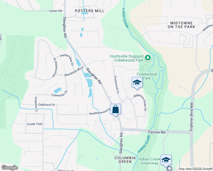 map of restaurants, bars, coffee shops, grocery stores, and more near 1263 Slaughter Road in Madison