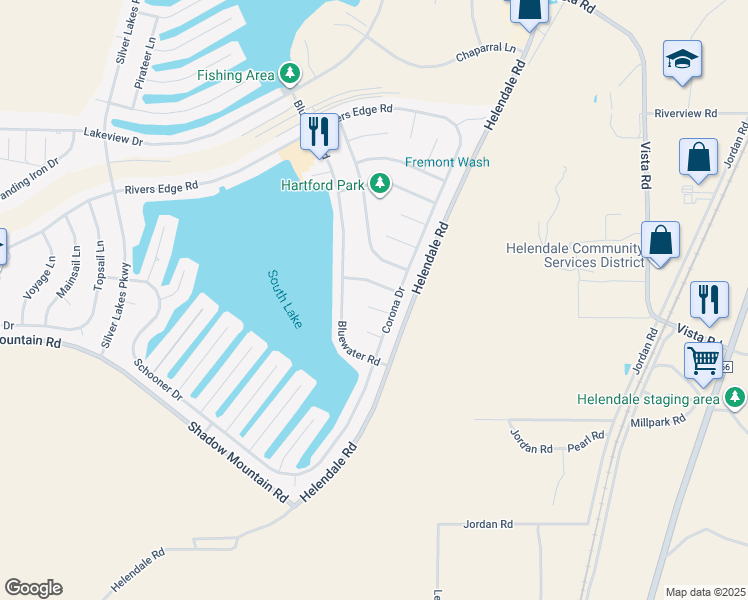 map of restaurants, bars, coffee shops, grocery stores, and more near 14752 Grafton Lane in Helendale