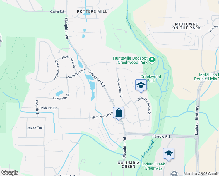 map of restaurants, bars, coffee shops, grocery stores, and more near 1257 Slaughter Road in Madison