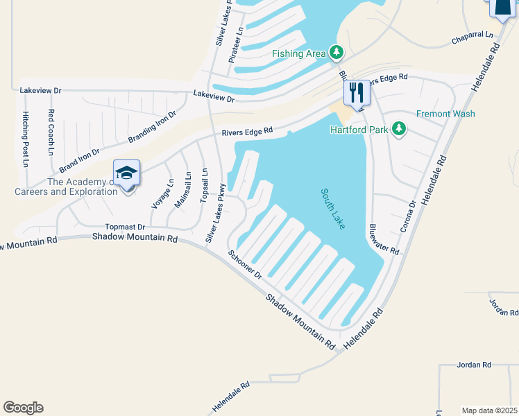 map of restaurants, bars, coffee shops, grocery stores, and more near 26559 Spar Lane in Helendale