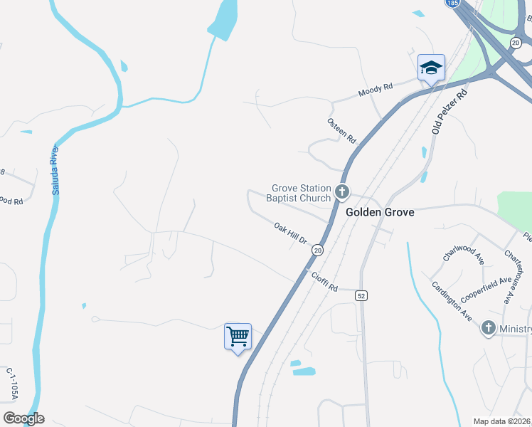 map of restaurants, bars, coffee shops, grocery stores, and more near 170 Oak Hill Drive in Piedmont