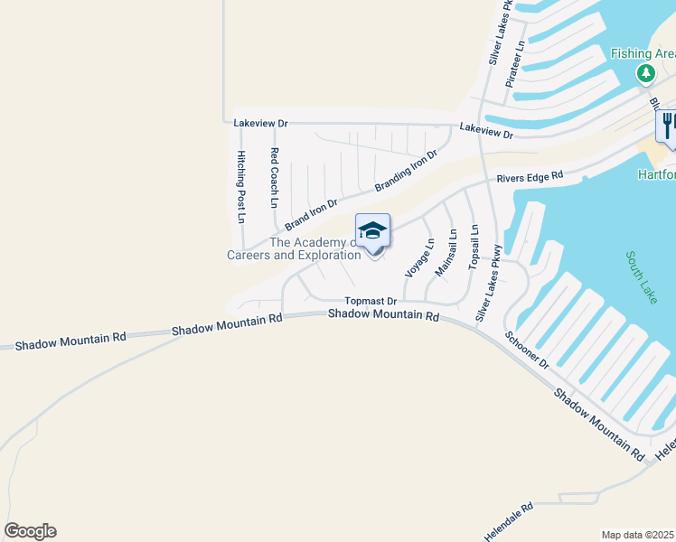map of restaurants, bars, coffee shops, grocery stores, and more near 26548 Windjammer Lane in Helendale