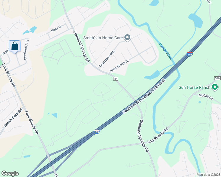 map of restaurants, bars, coffee shops, grocery stores, and more near 2200 Standing Springs Road in Greenville