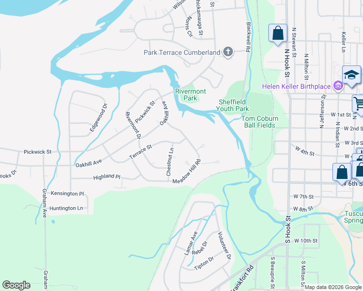 map of restaurants, bars, coffee shops, grocery stores, and more near 105 Terrace Street in Sheffield