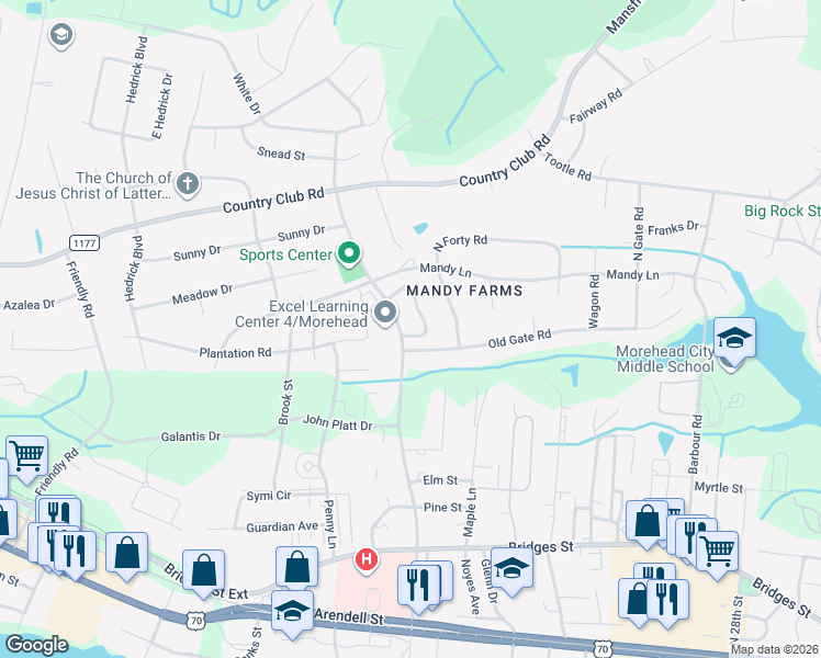 map of restaurants, bars, coffee shops, grocery stores, and more near 566-598 North 35th Street in Morehead City