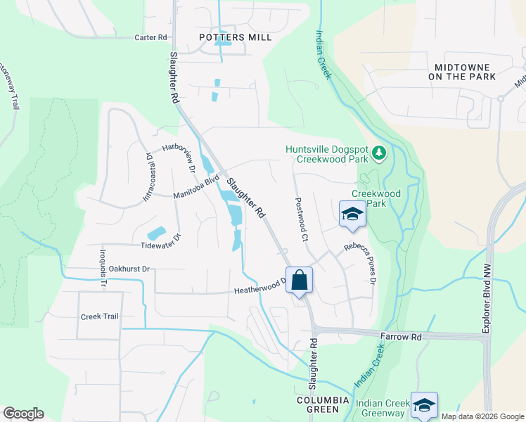 map of restaurants, bars, coffee shops, grocery stores, and more near 1263 Slaughter Road in Madison