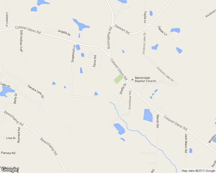 map of restaurants, bars, coffee shops, grocery stores, and more near 2700 Shelly Drive in Little Rock