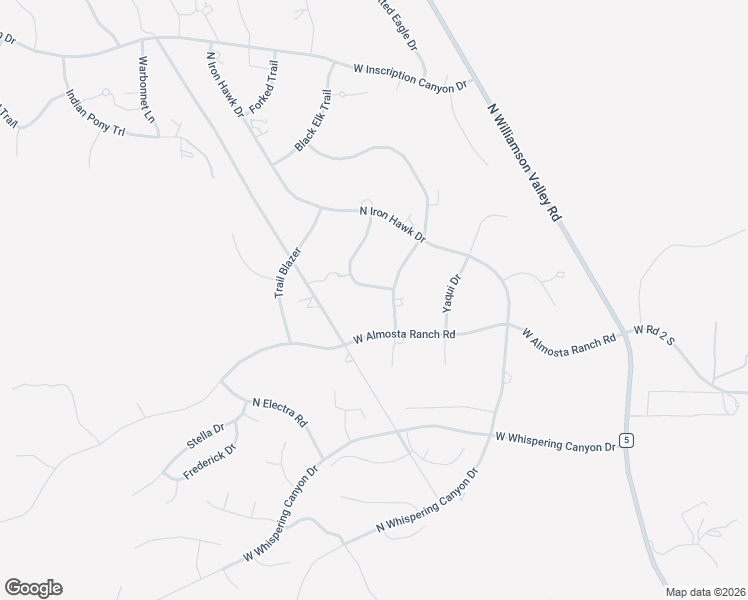 map of restaurants, bars, coffee shops, grocery stores, and more near 5545 Deer Spring Place in Prescott