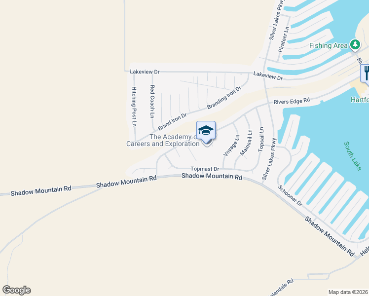 map of restaurants, bars, coffee shops, grocery stores, and more near 26564 Windjammer Lane in Helendale