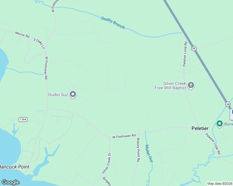 map of restaurants, bars, coffee shops, grocery stores, and more near 326 Divot Ct in Swansboro