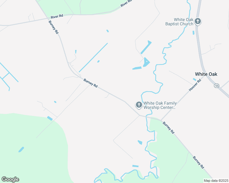 map of restaurants, bars, coffee shops, grocery stores, and more near 2216 Burney Road in White Oak