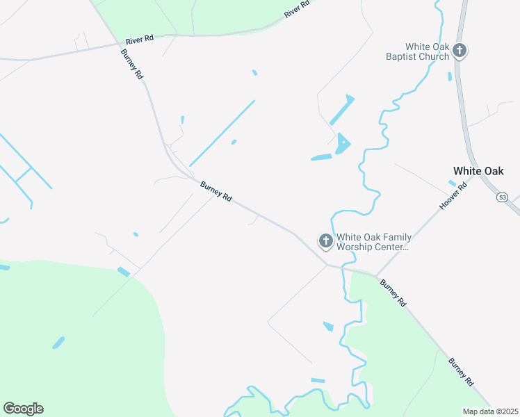 map of restaurants, bars, coffee shops, grocery stores, and more near 2216 Burney Road in White Oak
