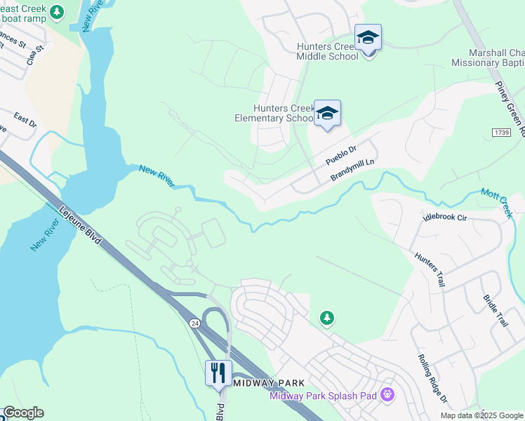 map of restaurants, bars, coffee shops, grocery stores, and more near 886 West Pueblo Drive in Jacksonville