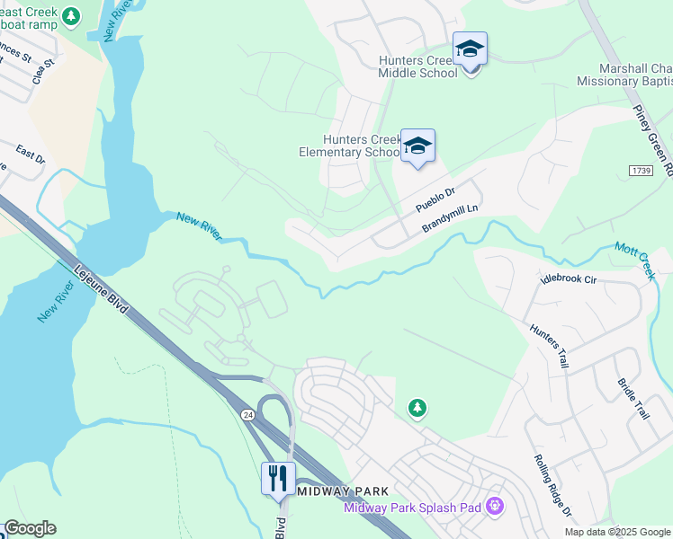 map of restaurants, bars, coffee shops, grocery stores, and more near 886 West Pueblo Drive in Jacksonville