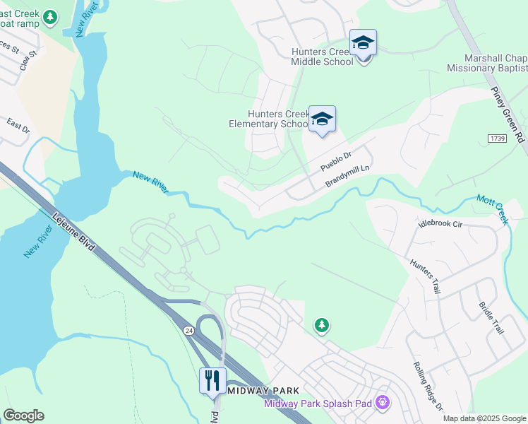 map of restaurants, bars, coffee shops, grocery stores, and more near 953 West Pueblo Drive in Jacksonville